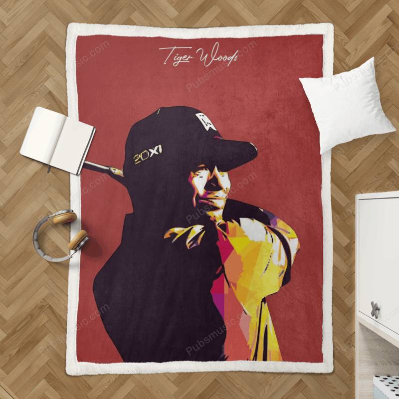 Tiger Woods Pop Art – Sports Pop Art Sherpa Fleece Blanket