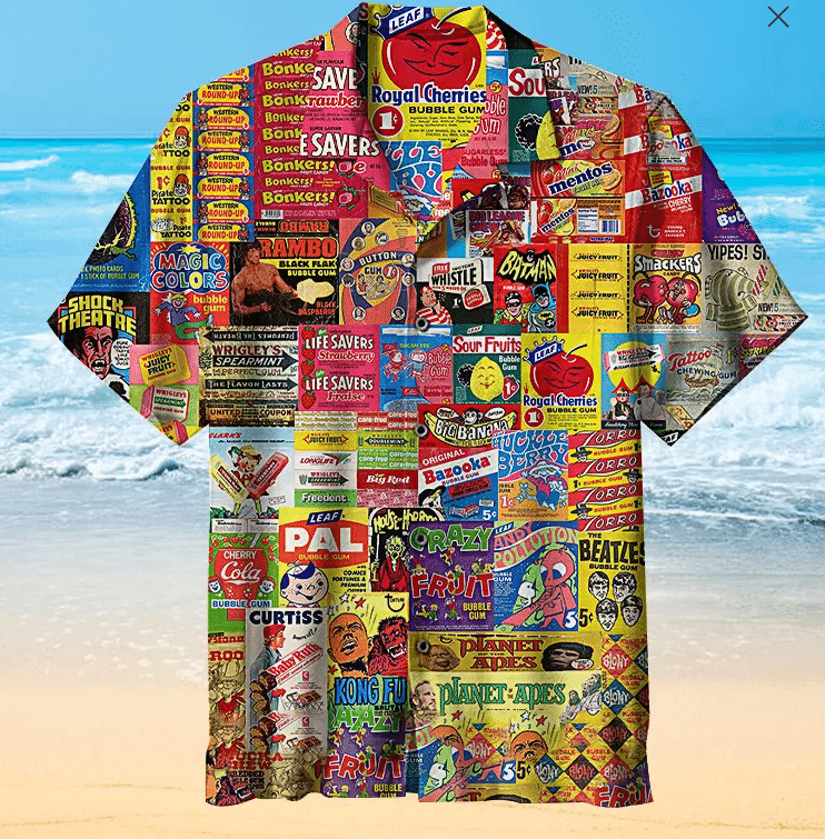 Bubble Gum Retro Poster For Man And Woman Print Short Sleeve Hawaii Shirt Ha31705