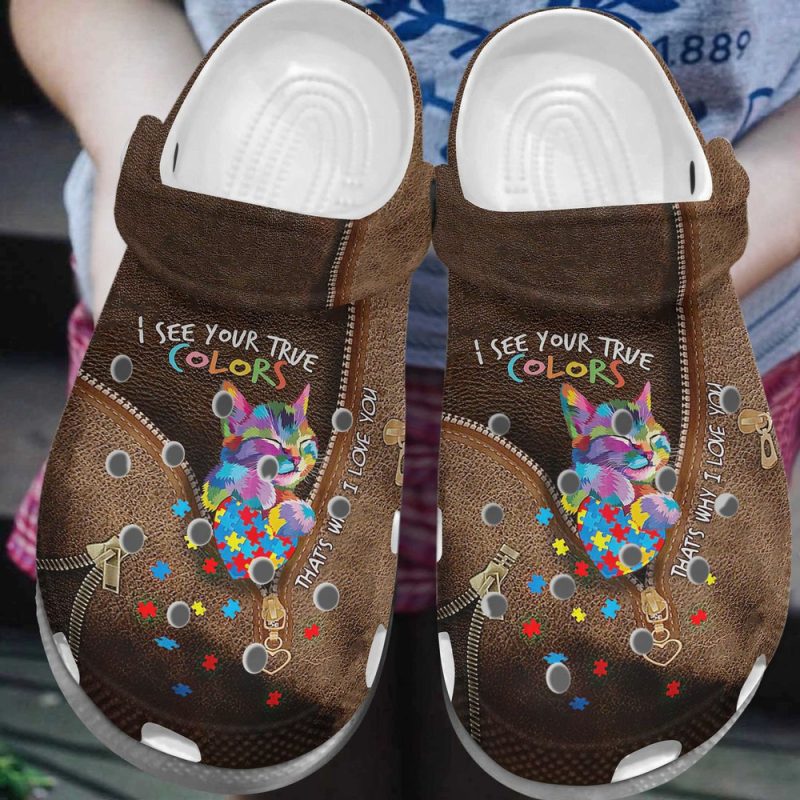 Autism True Colors For Mens And Womens Gift For Fan Classic Water Rubber clog Shoes Comfy Footwear