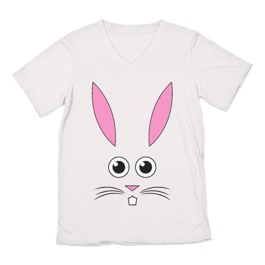 Cute Easter Bunny Face V-Neck T-Shirt