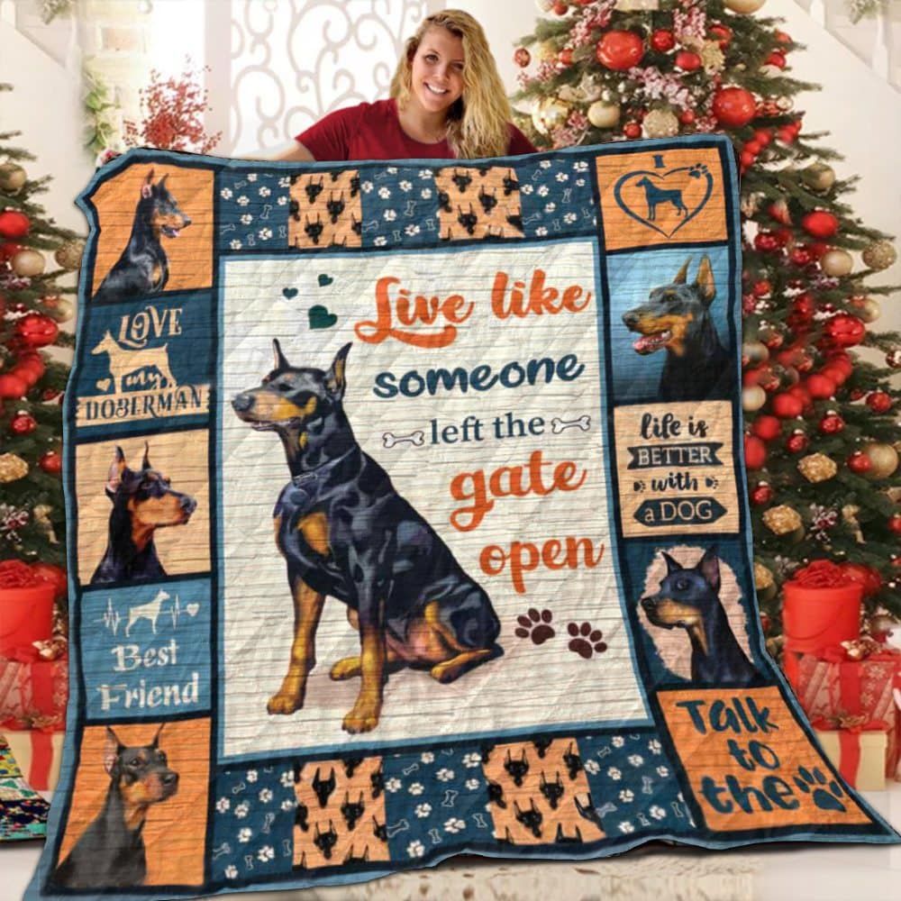 Doberman As Long As We Keep This Lowkey Quilt Blanket Christmas Christmas Gifts Merry Christmas Holiday Gifts Gift Dhc03011191Dd