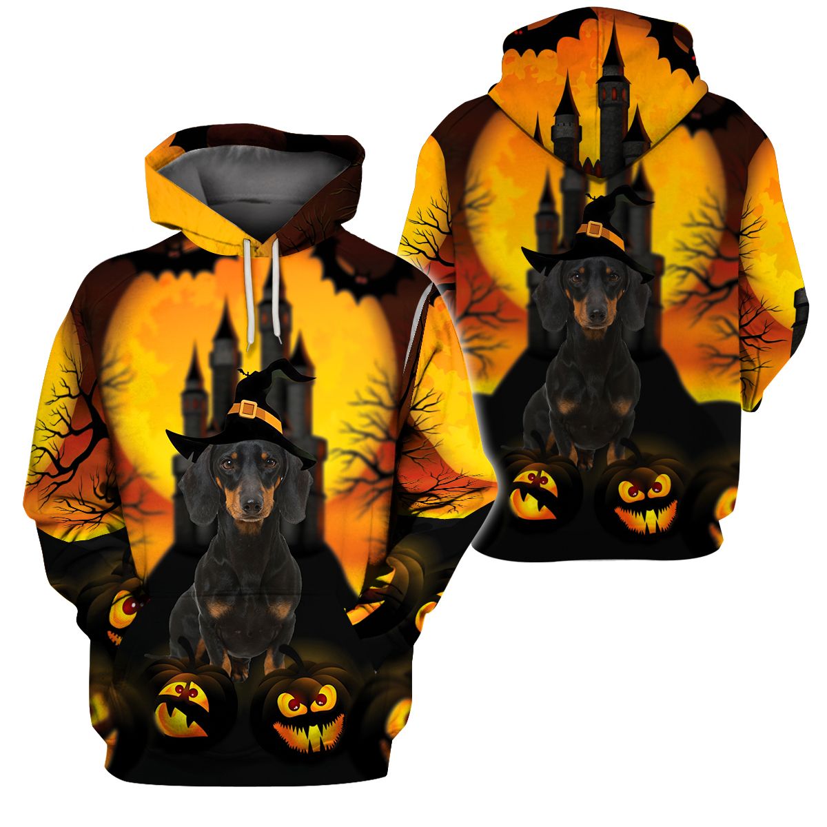 3D All-Over Printed Apparels “Halloween Dachshund Dog” (Av-Nh105)