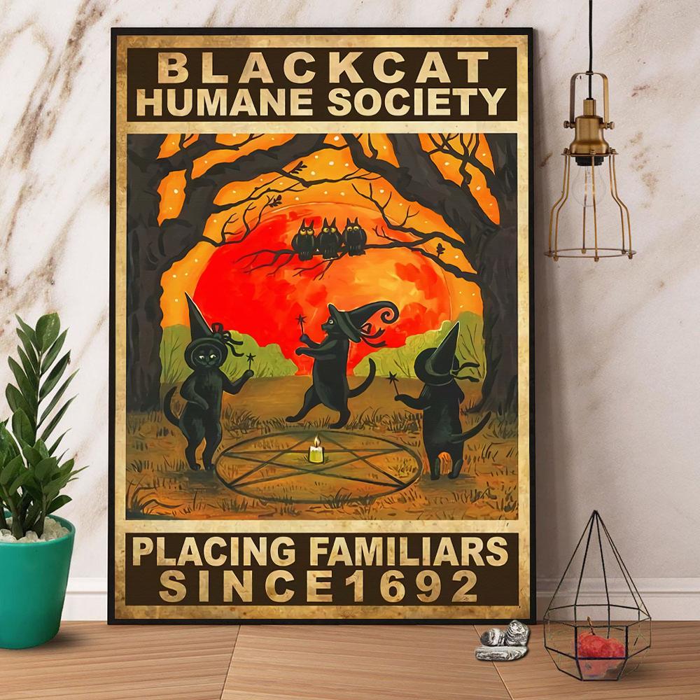 Black Cat Humane Society Placing Familiars Halloween Canvas And Poster, Canvas Prints, My Poster Wall, Canvas Wall Art, Wall Decor Visual Art, Halloween Gift, Happy Halloween