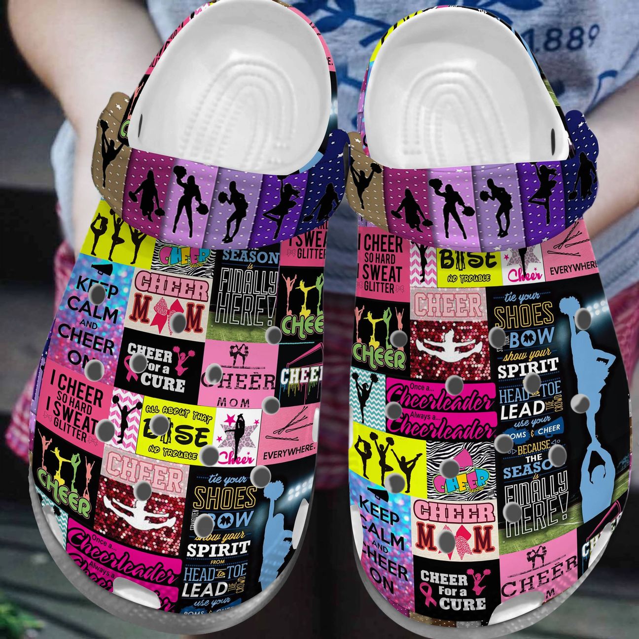 Cheerleading Personalized Clog, Custom Name, Text, Color, Number Fashion Style For Women, Men, Kid, Print 3D Cheer Love