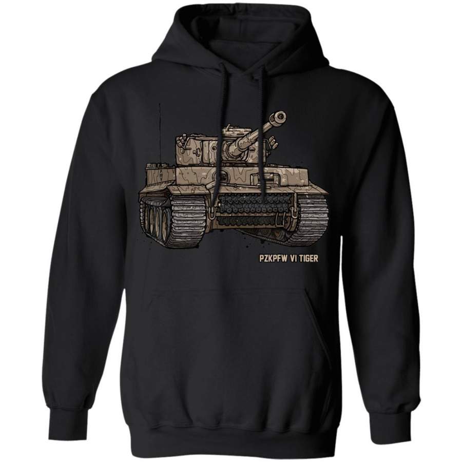 Tiger Tank PzKpfw VI WWII Army Historic Vintage Hoodie