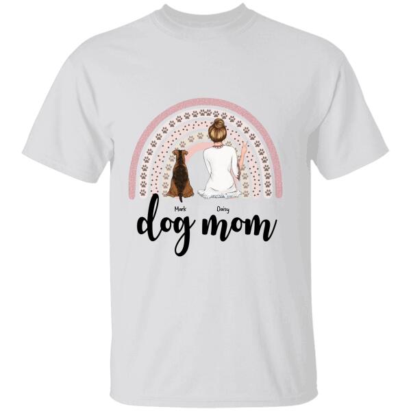 Rainbow Dog Mom Personalized T-Shirt Ts-Nb908