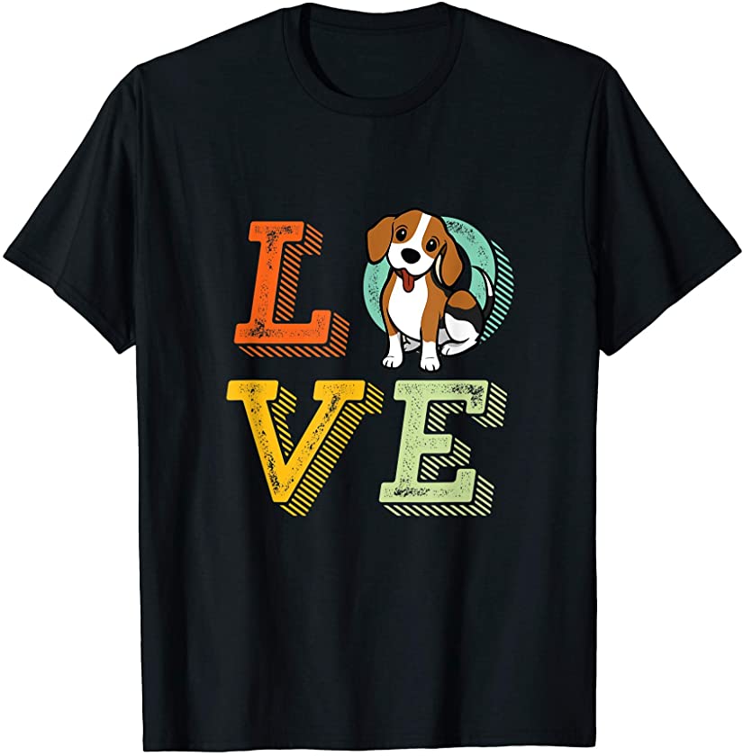 Vintage Retro Love Beagle Cute Puppy and Funny Dog Lover T-Shirt