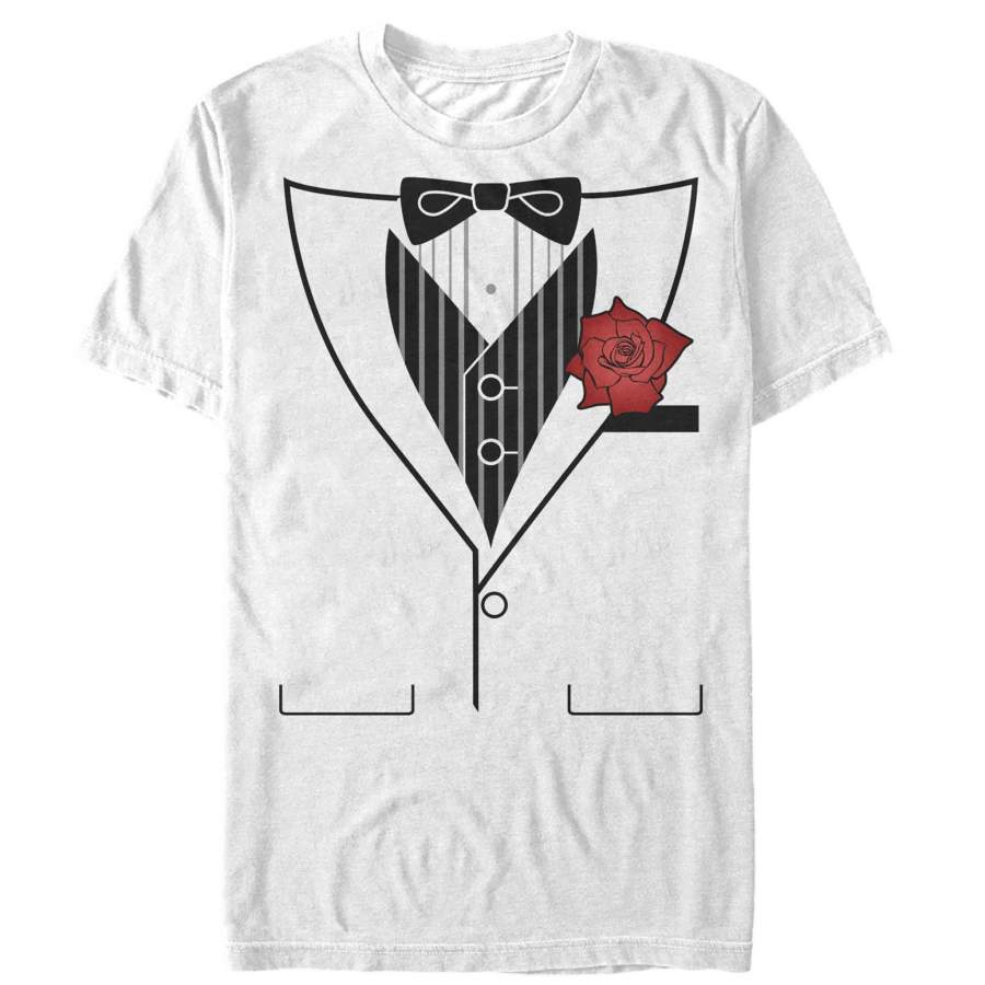 Men’s Valentine’s Day Tuxedo Flower Costume Tee T-Shirt