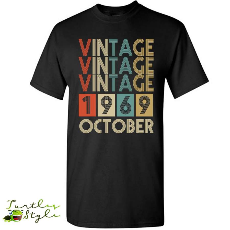 Birthday Vintage October 1969 – Gildan Short Sleeve Shirt