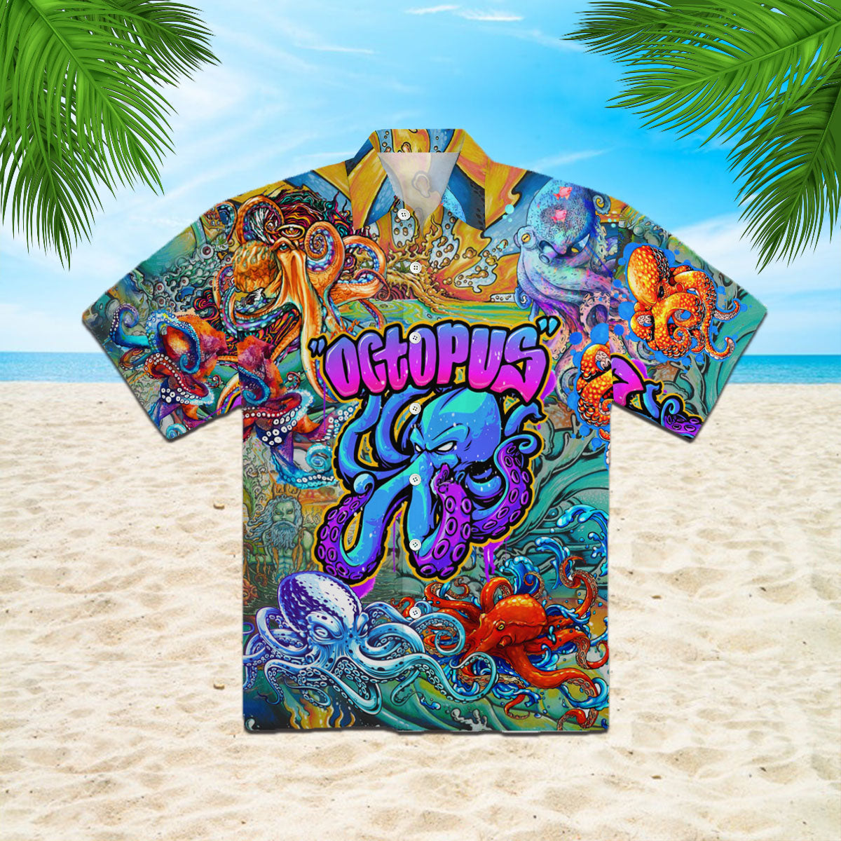 Oragontee Octopus Colorful Hippie Hawaiian Shirt | For Men & Women | Adult | Hw4946