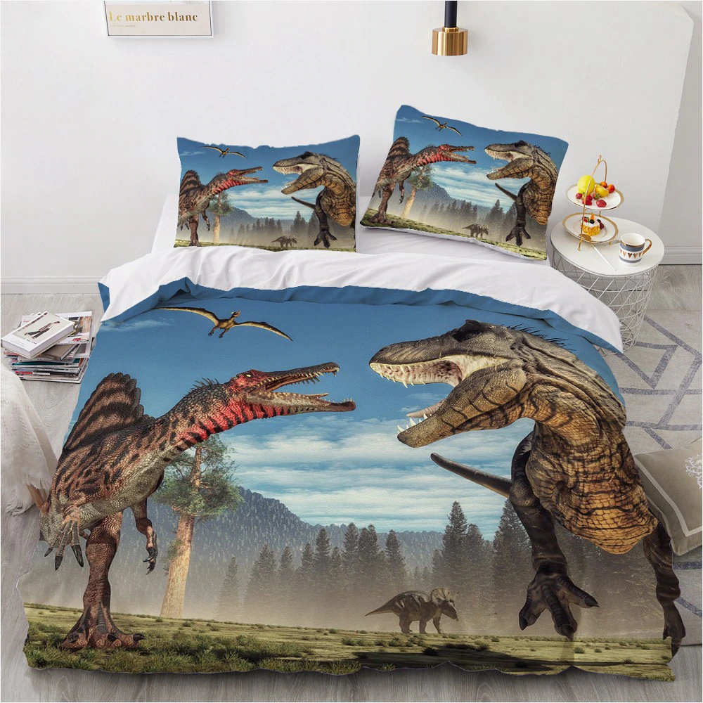 3D Dinosaurs Bed Linen Double-Sided Duvet Cover Bed Full Queen King Size Bedding Set Custom Design