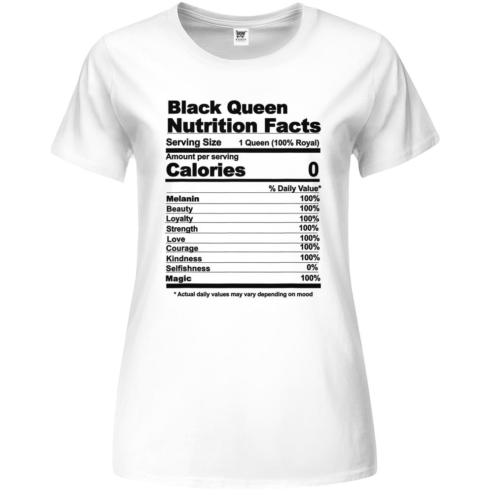 Nutritional Facts Shirt, Nutritional Facts Premium Womens T Shirts, Black Queen Nutrition Facts, Black Queen Nutritional Facts Premium Womens T Shirts