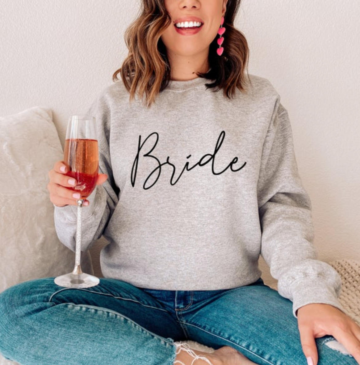 Bride Sweatshirt, Bride Gift From Maid Of Honor, Bride Crew Neck Sweatshirt, Bride Jumper