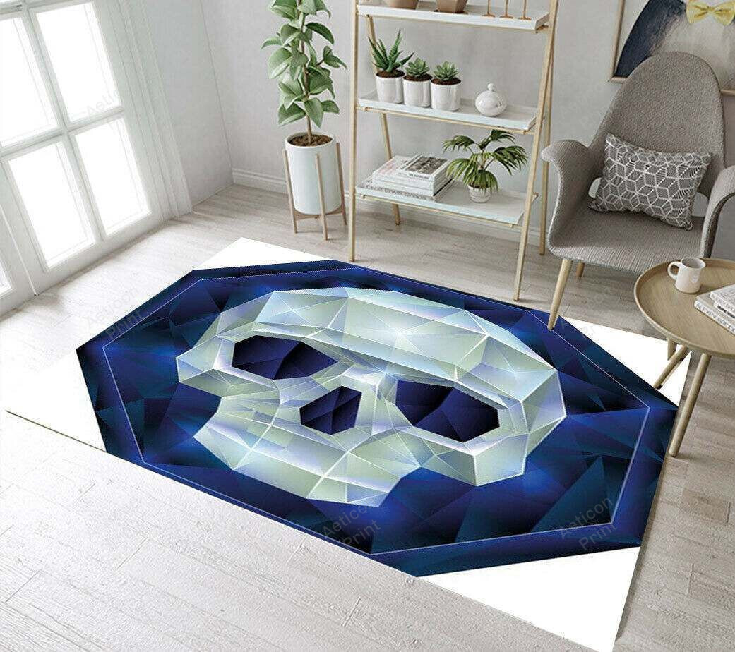 Geometric Halloween Skull Area Rug Carpet Vintage Home Decor Gift Idea Carpet