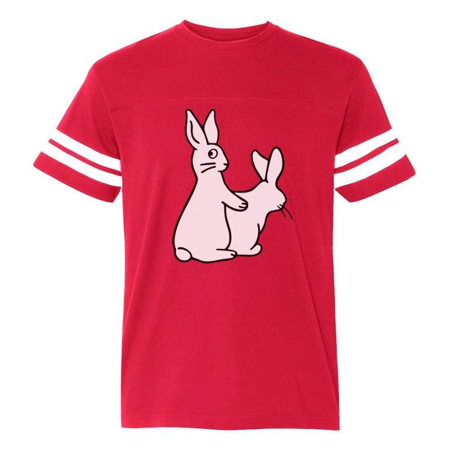 Rude Rabbits Funny Easter Humping Bunnies Football Jersey T-Shirt