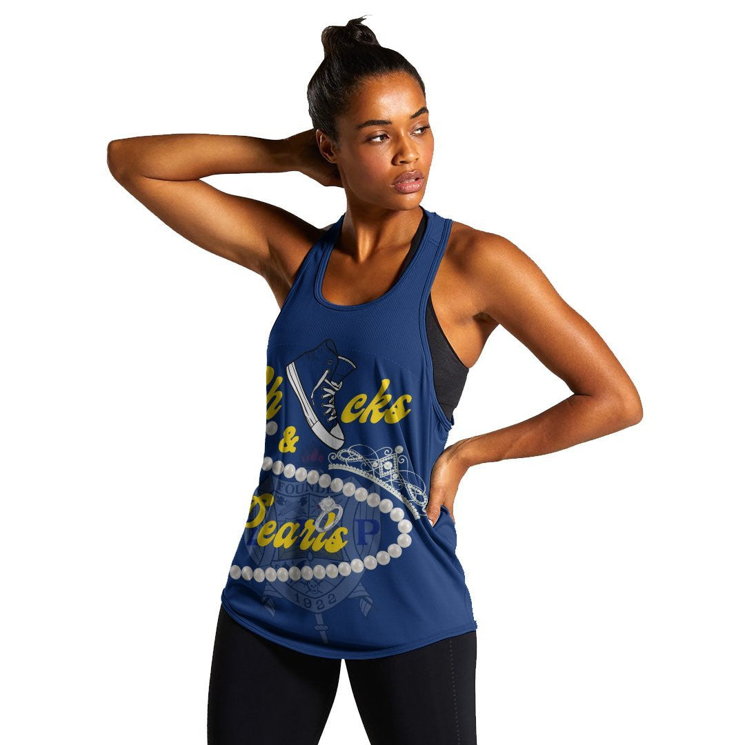 Sorority Tank Top – Sigma Gamma Rho Chucks And Pearls Women’S Racerback Tank K.H Pearls