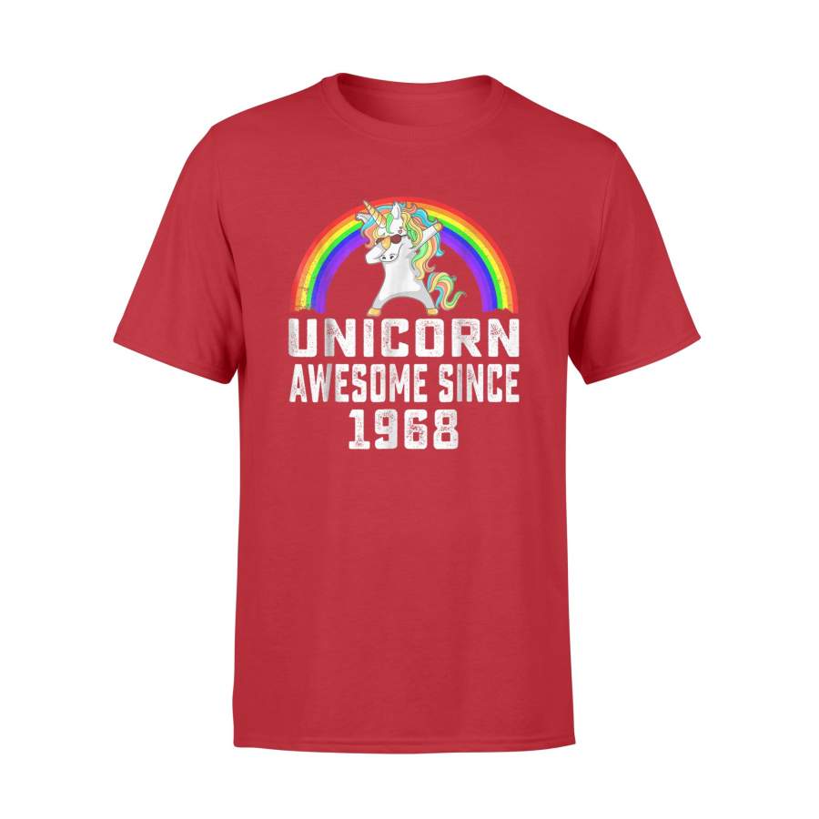 50th Birthday Funny Unicorn Dabbing Awesome 1968 T-Shirt