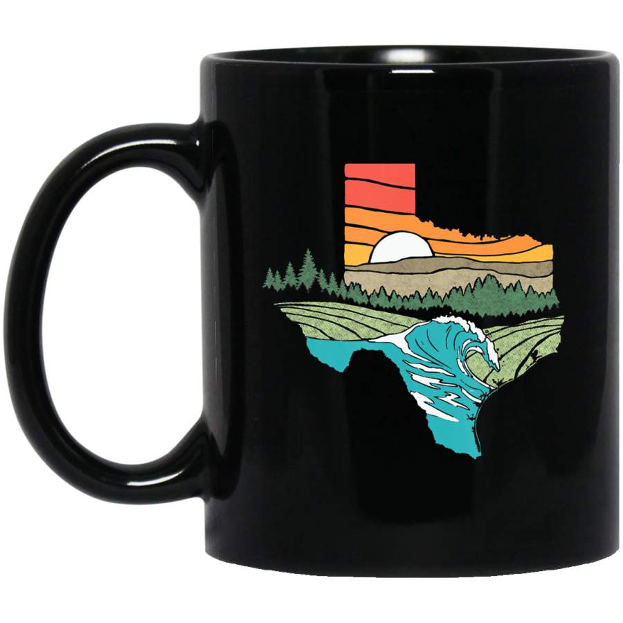 Texas Outdoors Vintage Nature Illustration Graphic Coffee Mug