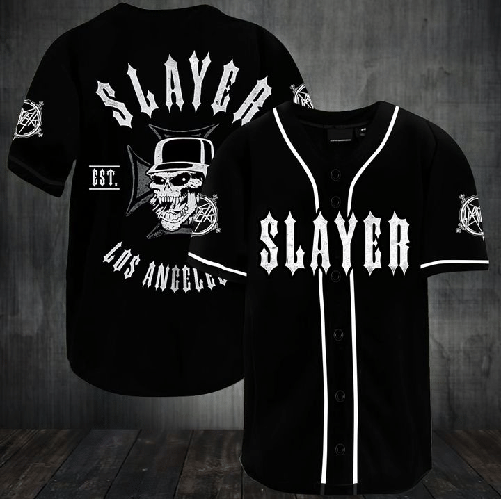 Band Slayer Skull Baseball Tee Jersey Shirt Unisex Men Women