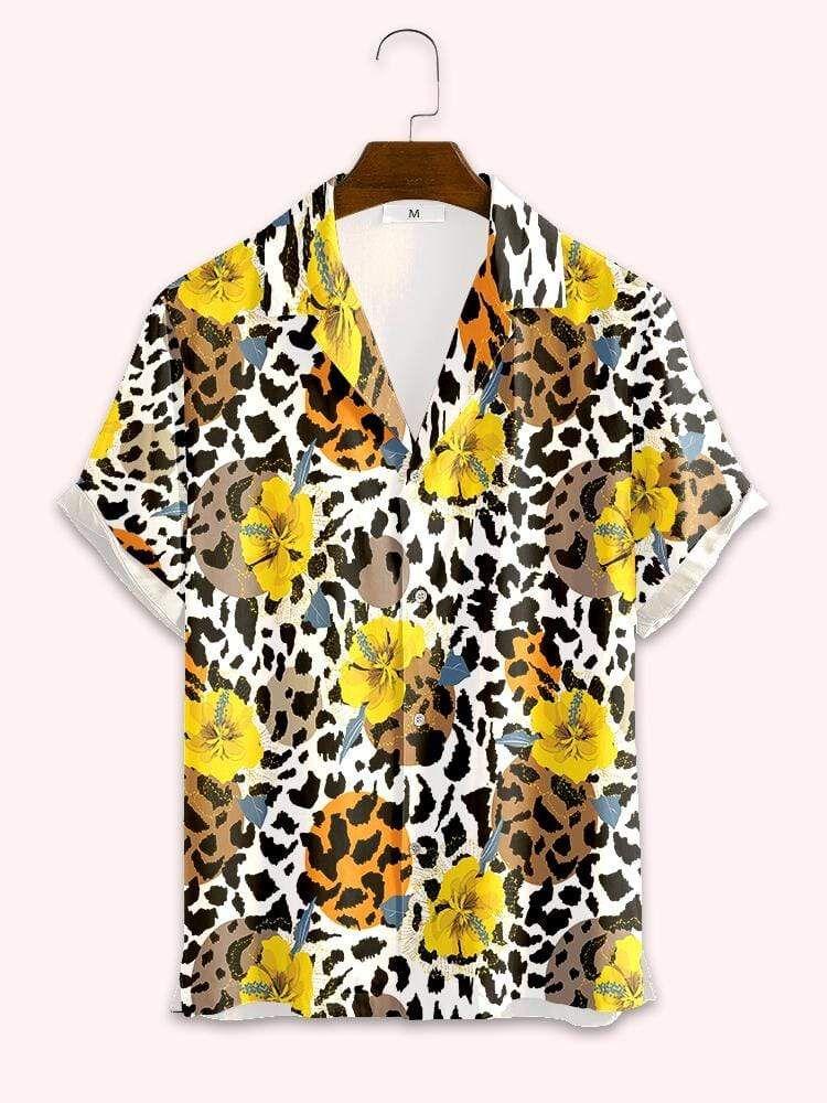 Beach Shirt Tropical Hibiscus Leopard Pattern Summer Trend 2021 Hawaiian Unisex Shirts