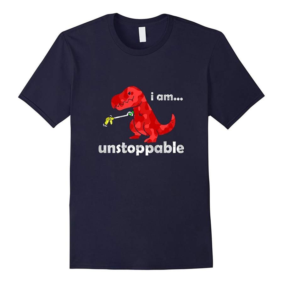 Fashion Men’S T-Shirt Unstoppable Funny T-Rex Dinosaur T-Shirt Men’S Punk T-Shirt