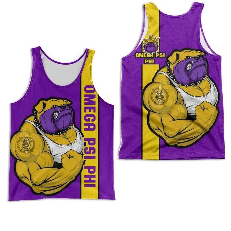 Wonderprint Tank Top Muscle Bull Dog Omega Psi Phi Men Tank Top