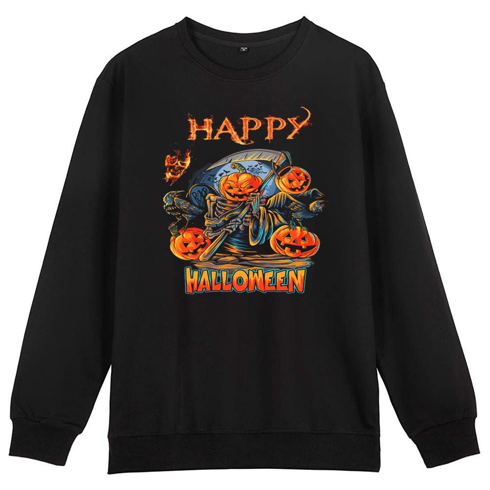 Happy Halloween Party Pumpkin Crewneck Sweatshirt All Over Print Sweatshirt For Women Sweatshirt For Men Sws1361