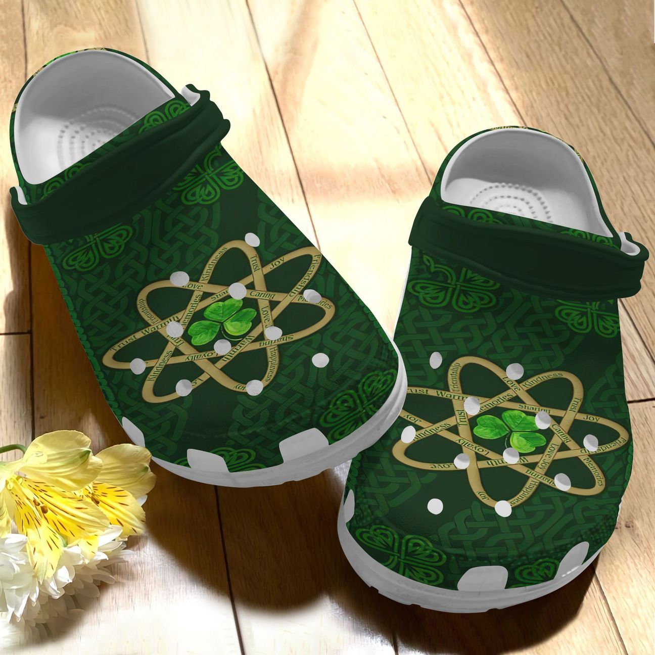 Irish Personalized Clog, Custom Name, Text, Color, Number Fashion Style For Women, Men, Kid, Print 3D Irish Symbol V2