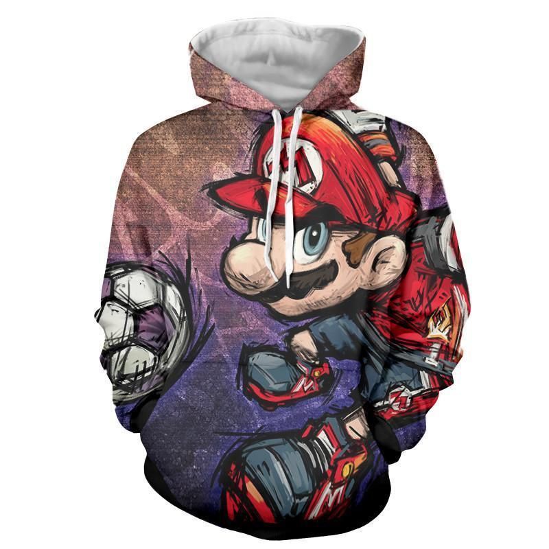 Super Mario Cartoon Sketch Cool Hiphop 3D All Over Printed Shirt Hoodie Y97