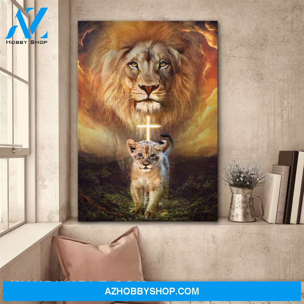 The Power Of Lion Jesus Portrait Canvas Prints