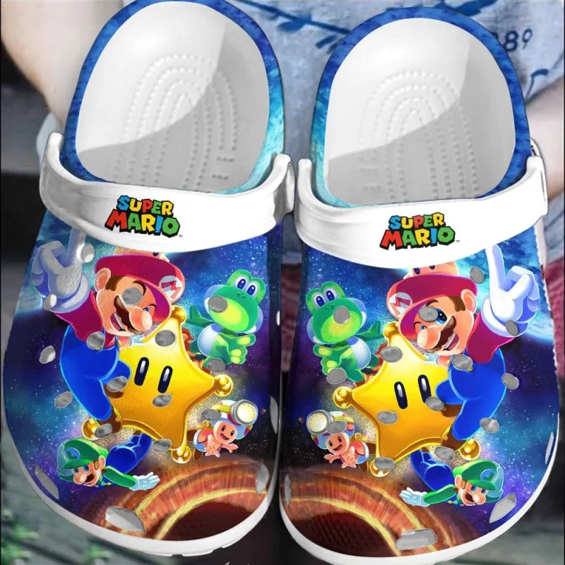 Super Mario Game shoes G02D3 Crocs Crocband Clogs Shoes For Men Women