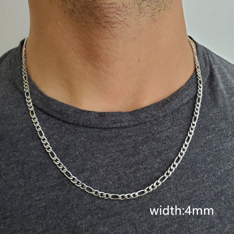 2021 New Fashion Cuban Figaro Chain Necklace Men Punk 2.5-9MM Width Stainless Steel Chain Choker Necklace For Men Jewelry Gift alx