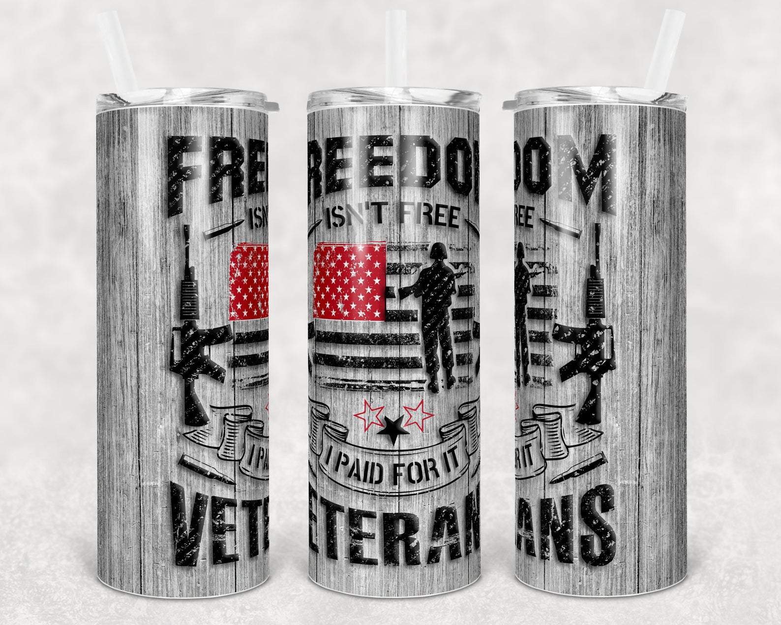 Custom Skinny Tumbler Patriotic Usa Freedom Isnt Free Veterans – Perfect Gift For Her & Him