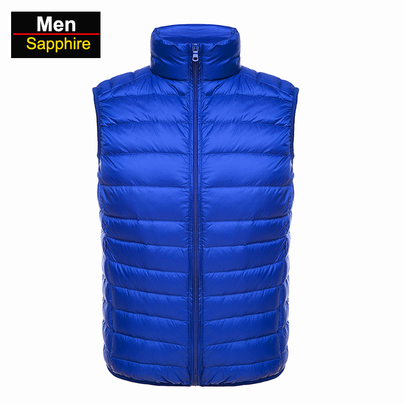 CHRLCK Men’s Hiking Down Vest Waterproof Ultra Light Thermal Coat Men Hutting Camping Skiing Duck Down Vest Outdoor alx