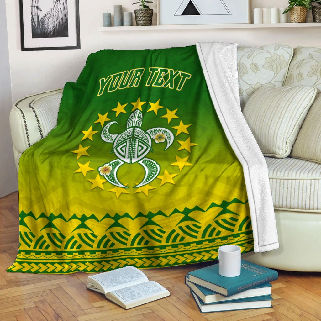 (Custom Personalised) Cook Islands Turtle With Tribal Blanket – Lt12