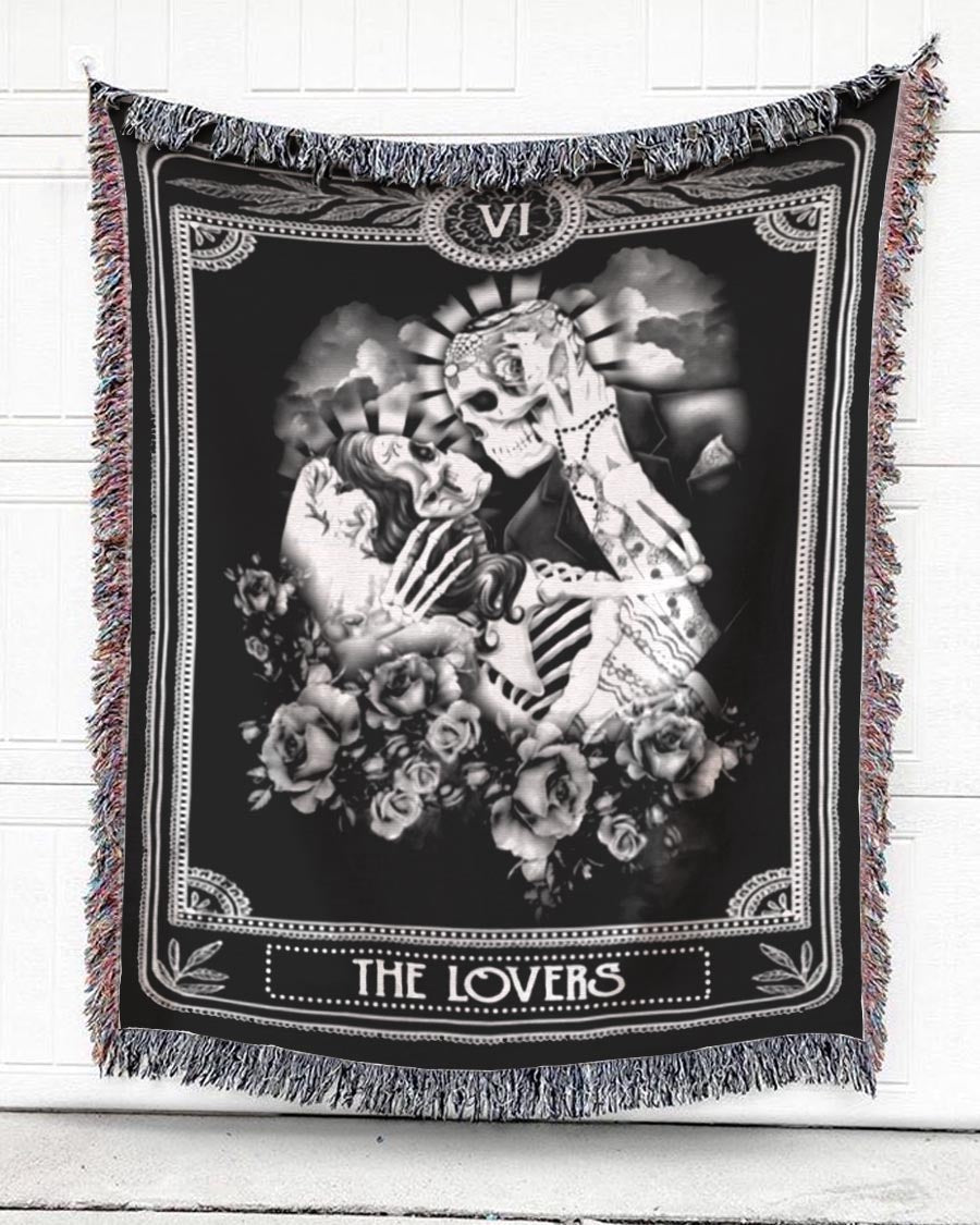 Woven Throw For Husband And Wife Wedding Anniversary Gift, The Lovers, Cotton Blanket