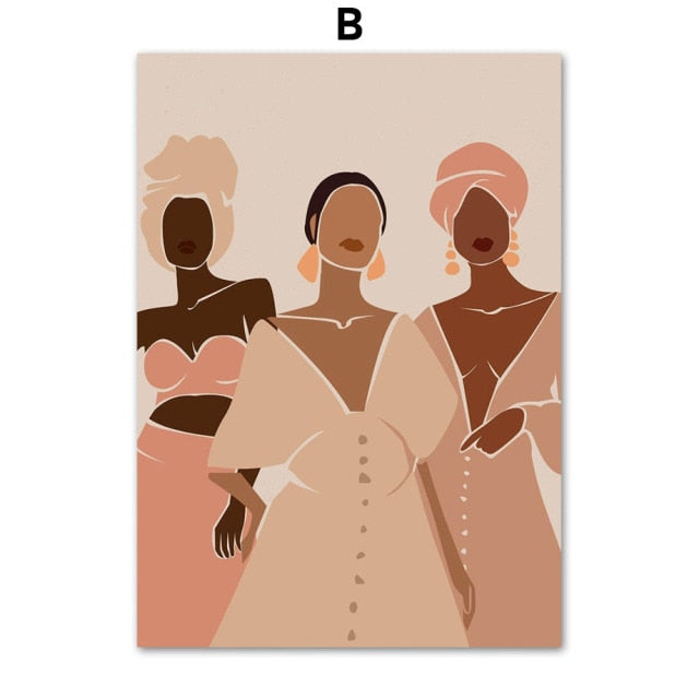 Black Girl Woman Illustration African Wall Art Canvas Painting Nordic Posters And Prints Wall Pictures For Living Room Decor