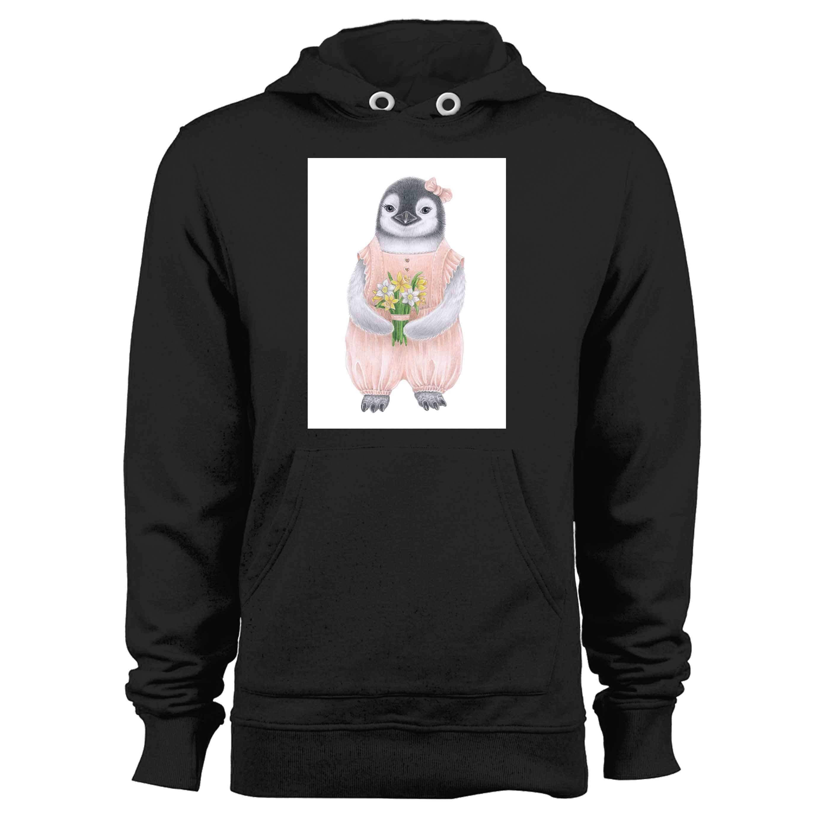 Baby Penguin With Flowers  Unisex Hoodie