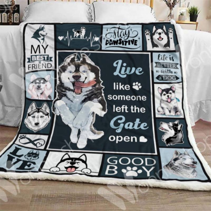 Siberian Husky Dog Sherpa Blanket OCT3101 90O35