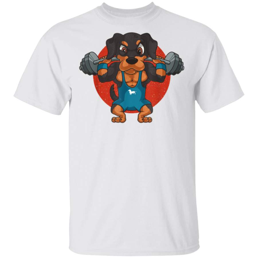 Weightlifting Dachshund Wiener Dog Workout Gym Lifting Gift TShirt