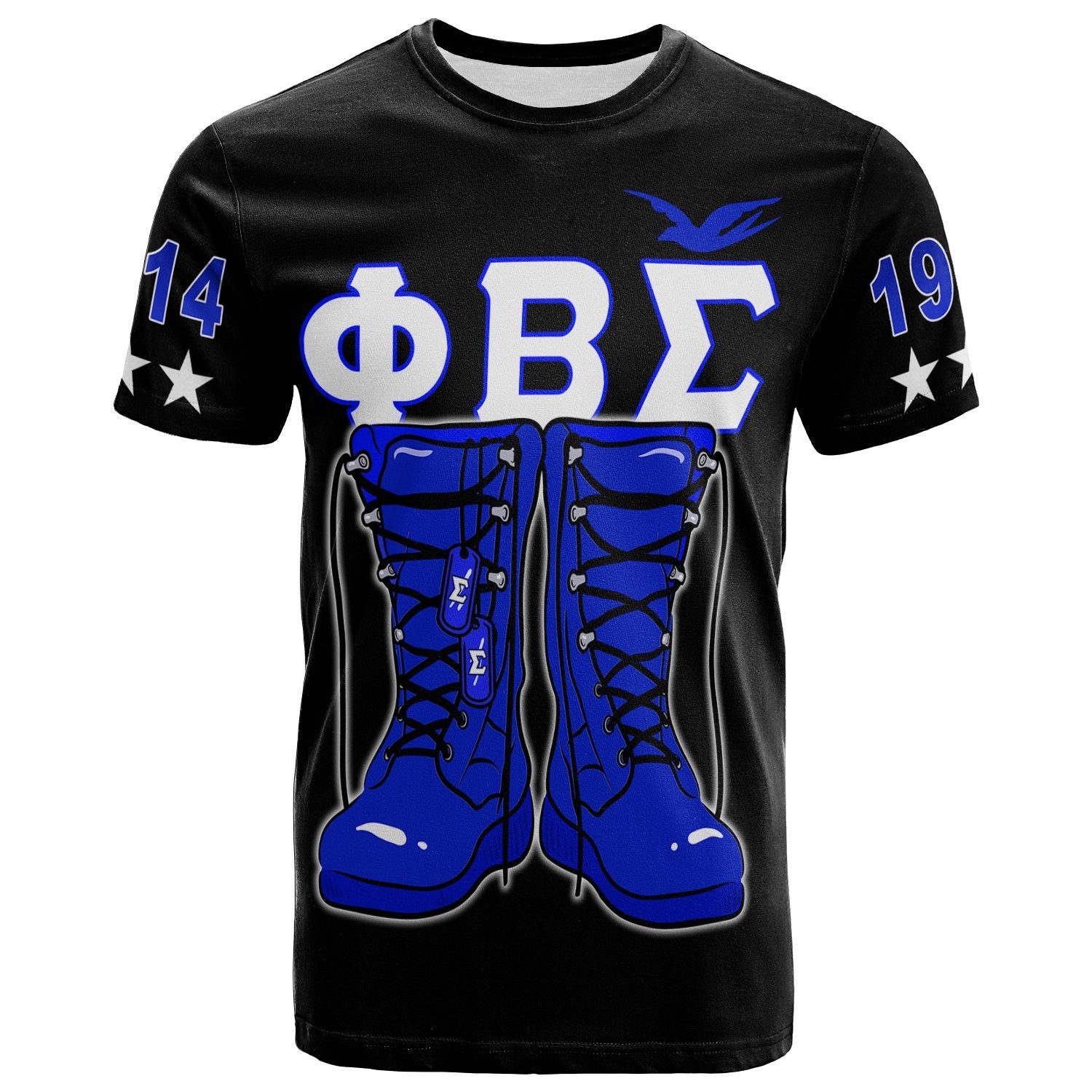 Phi Beta Sigma Boots T-Shirt Black Lt13