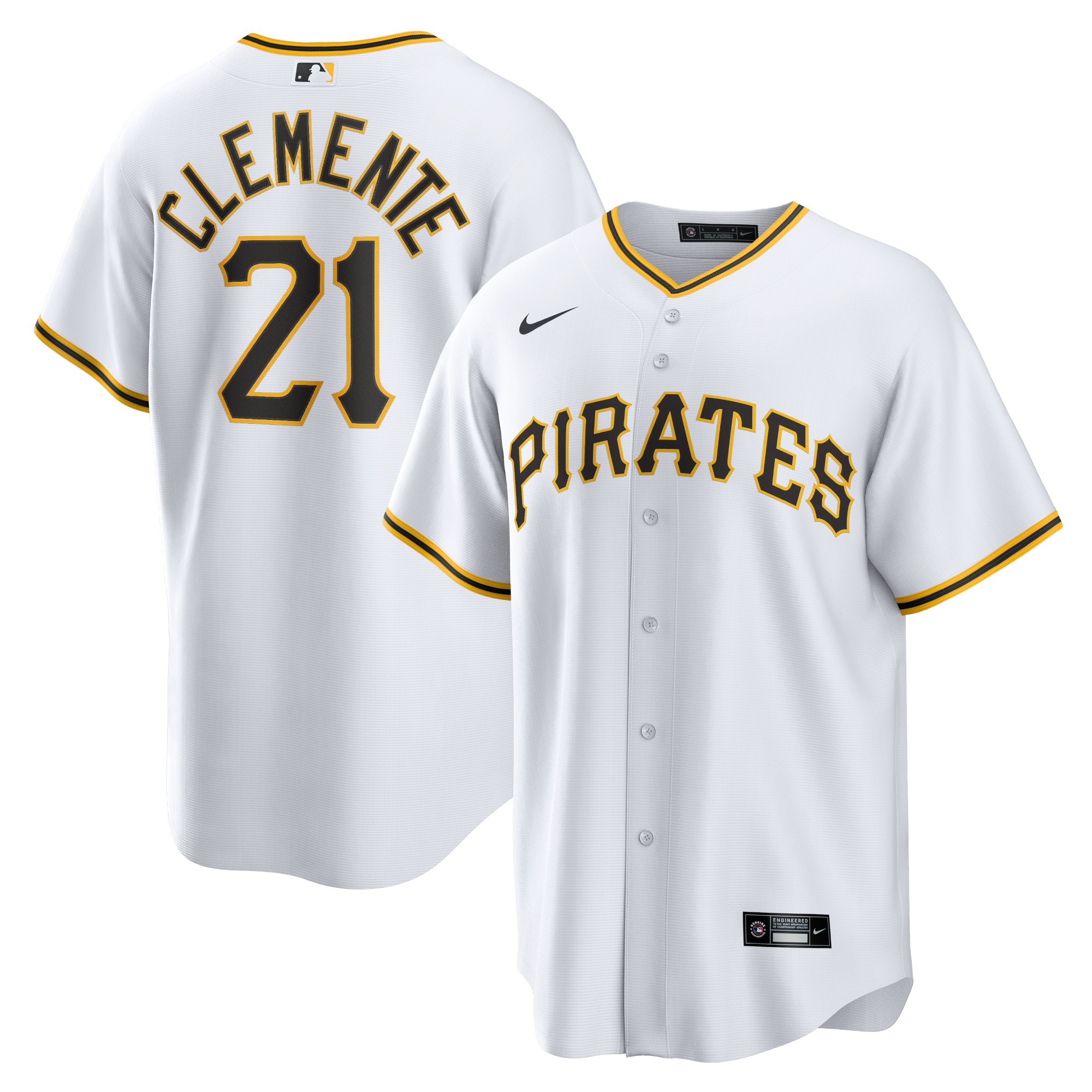 Roberto Clemente Pittsburgh Pirates Home Replica Player Name Jersey – White