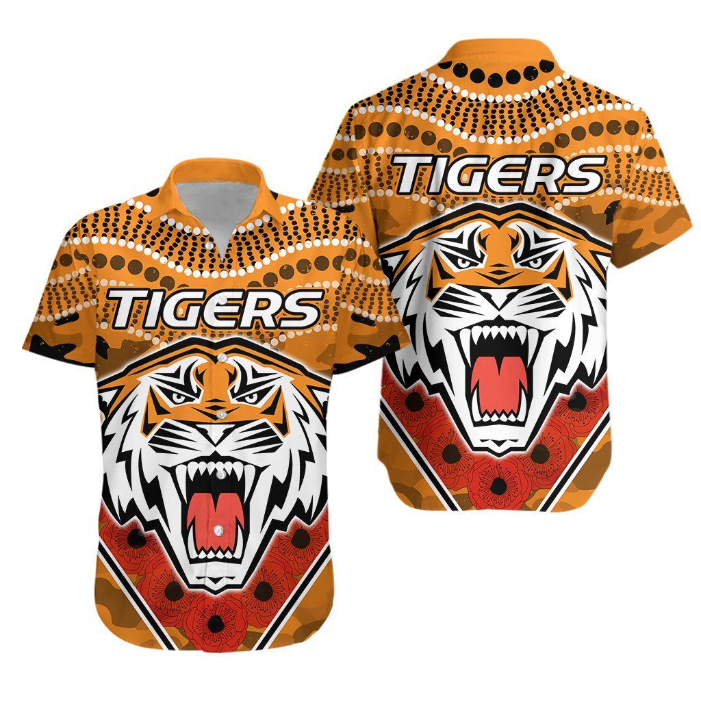 Tigers Anzac Hawaiian Shirt Wests K13