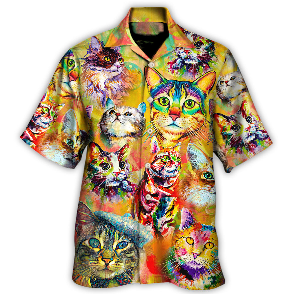 Cat Funny Lover Colorful Painting Art Style Hawaii Shirt Ha48602