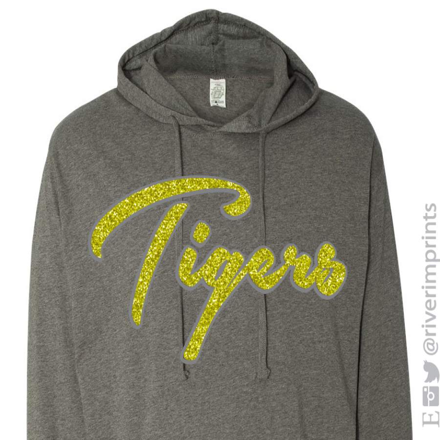 TIGERS Glittery Hooded Sweatshirt or Tee