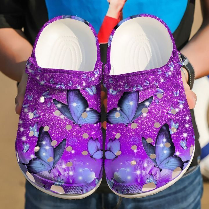 Butterfly Purple Classic Clogs Shoes