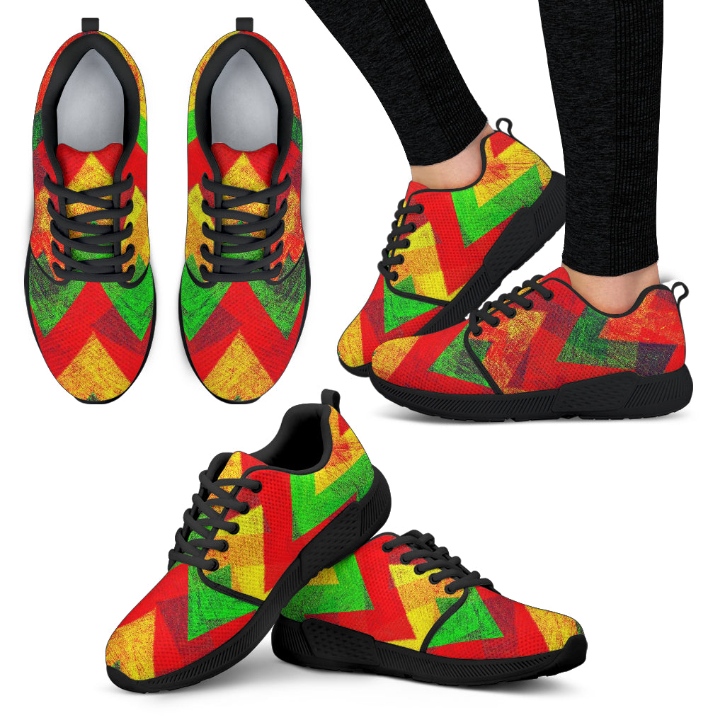 Zig Zag Reggae Pattern Print Women’S Athletic Shoes