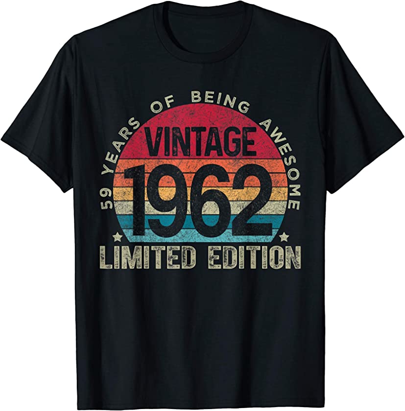 59th Birthday Retro Limited Edition 1962 Vintage Birthday T-Shirt