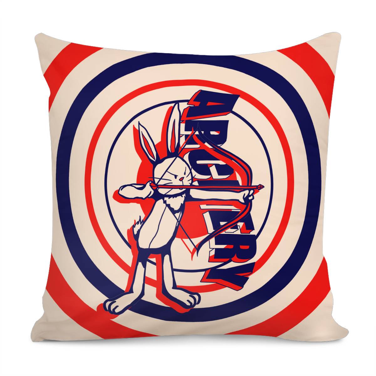 Rabbit And Sport And Archery And Font And Target Pillow Cover