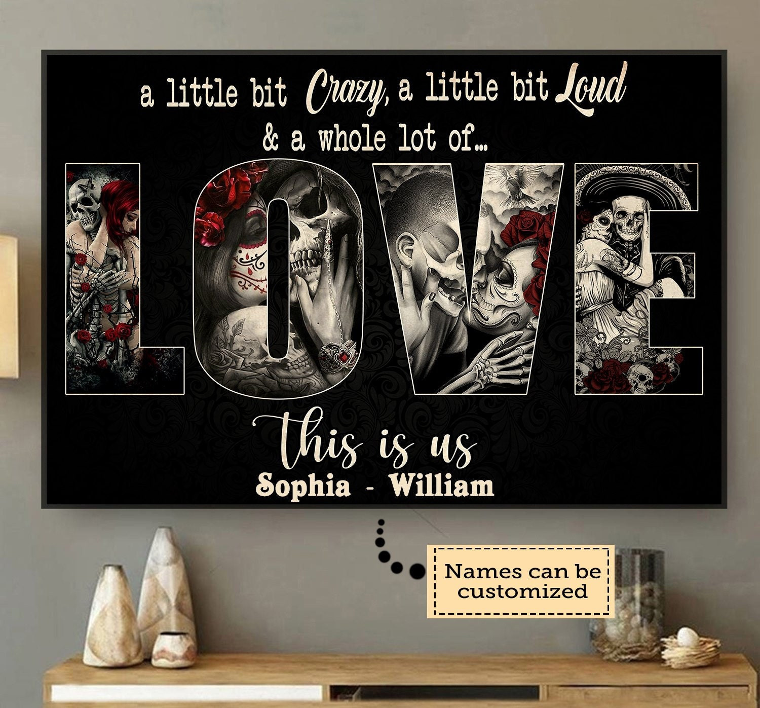 & Canvas | A Little Bit, A Little Crazy, A Little Loud , Home Decor Canvas, Wall Art